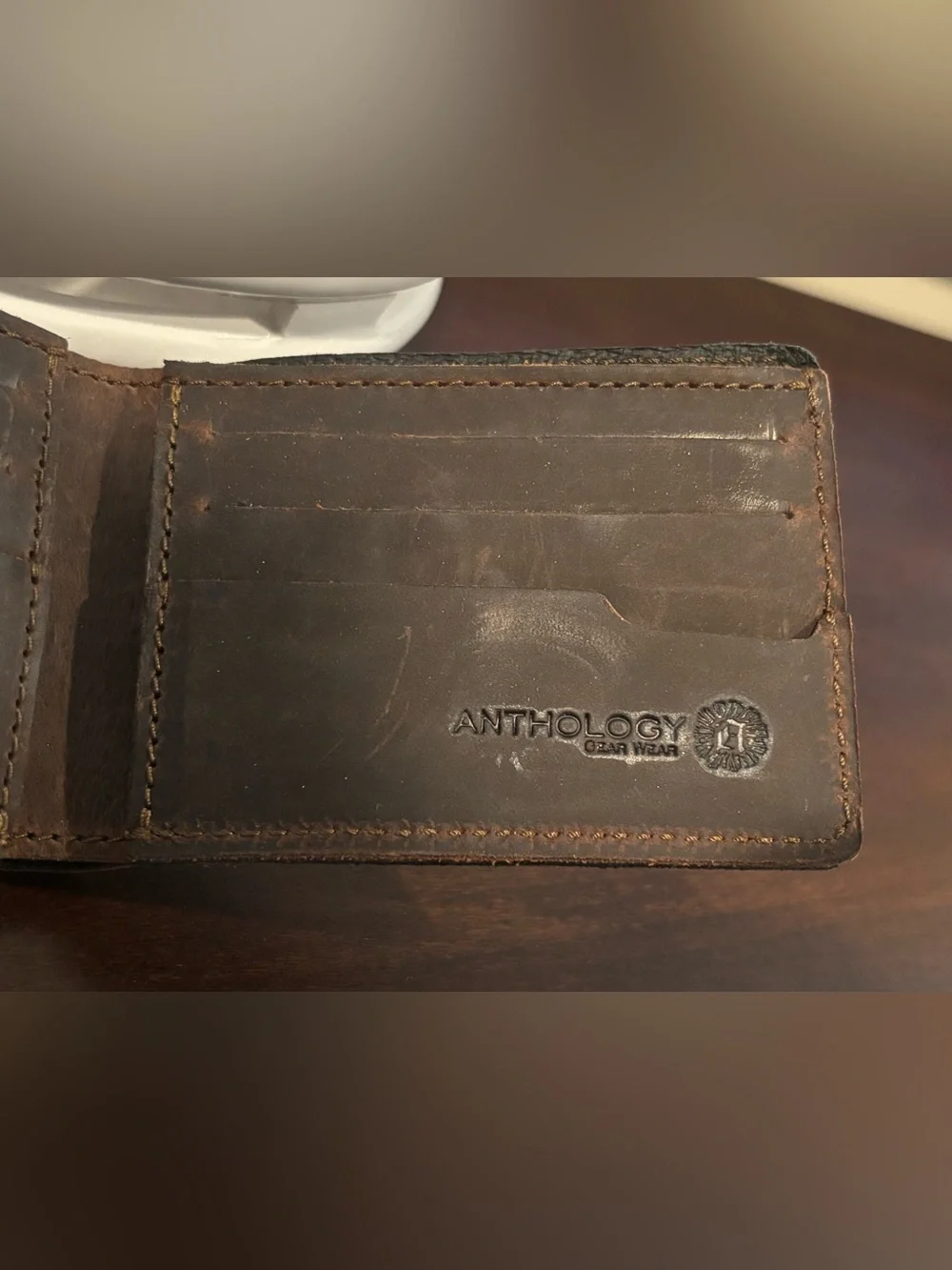 Anthology Gear Wear Minimalist Bi-Fold Leather Wallet with Pick Holders Brown